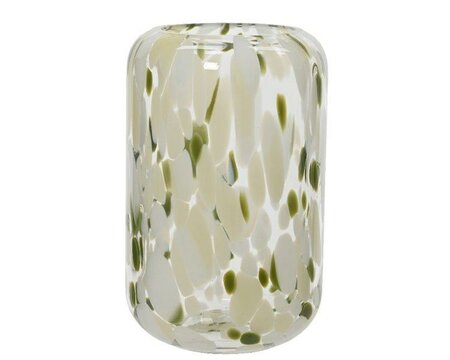 Vase with green glass powder finish