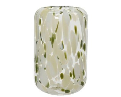 Vase with green glass powder finish