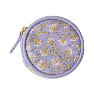 Vegan Leather Pill Case - Purple Vintage Floral -Image courtesy of DesignWorks Ink.