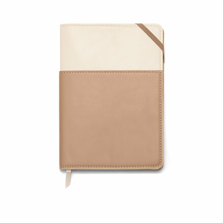 Vegan Leather Pocket Journal (Ivory & Taupe)