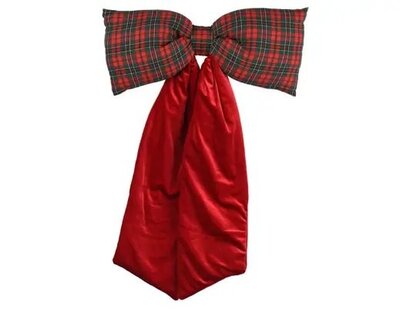 Velvet & Check Bow (Small)