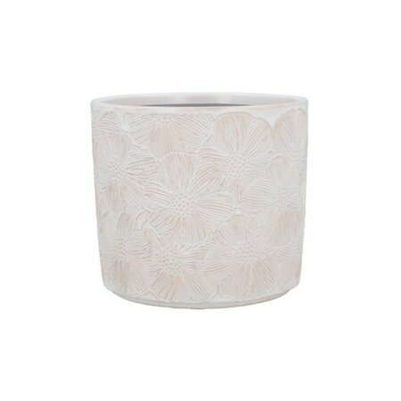 White Cosmos Stoneware Pot -Image courtesy of Gisela Graham