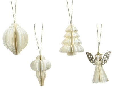 White paper decorations with gold brush edge - image 2
