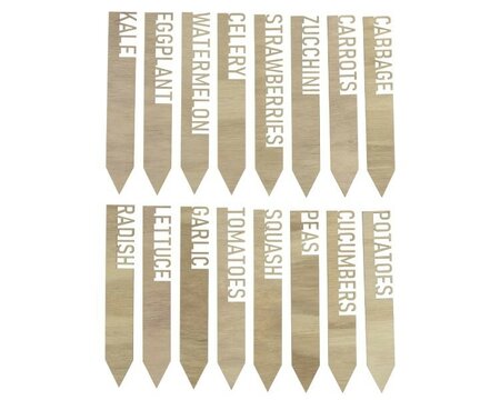Wooden plant labels with names -Image courtesy of Kaemingk