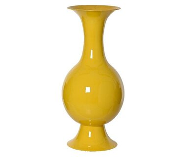 Yellow Enamel Vase with foot